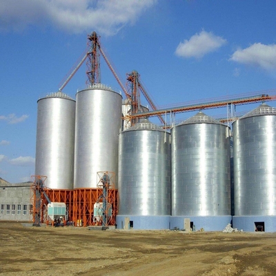 Wheat Storage Silos Galvanized Steel Grain Feed Bin Flat Bottom 3.5mm Steel Thick